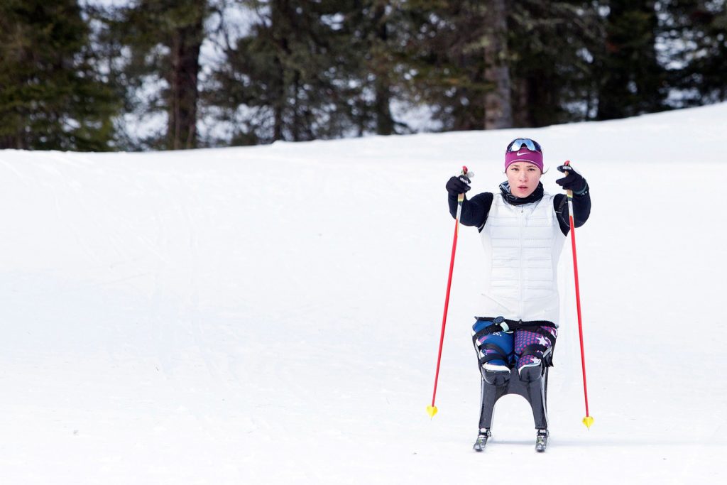 Oksana Masters training in Bozeman, Mont., before the Paralympics in Pyeongchang, where she is planning on participating in six events. Credit Janie Osborne for The New York Times
