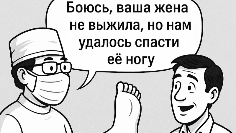 Боюсь, ваша жена не выжила, но нам удалось спасти её ногу