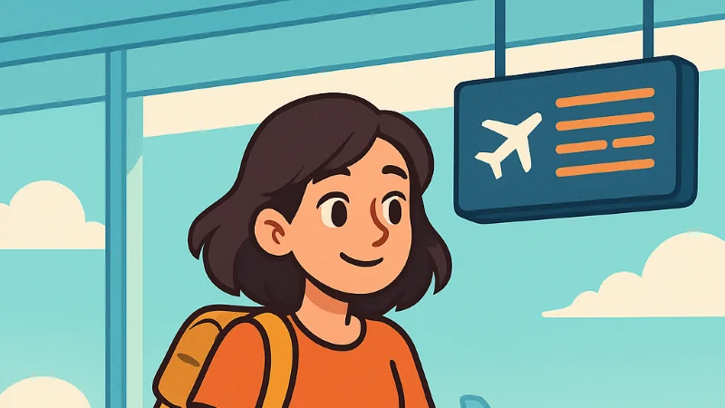 Девушка на пртезе в аэропарту