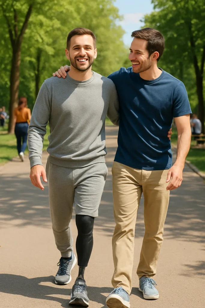 Мужчина с протезом ноги