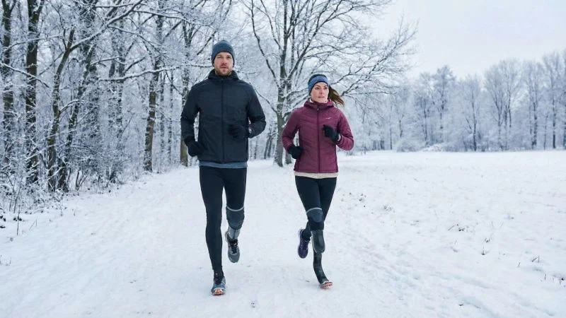 Бег зимой с протезом